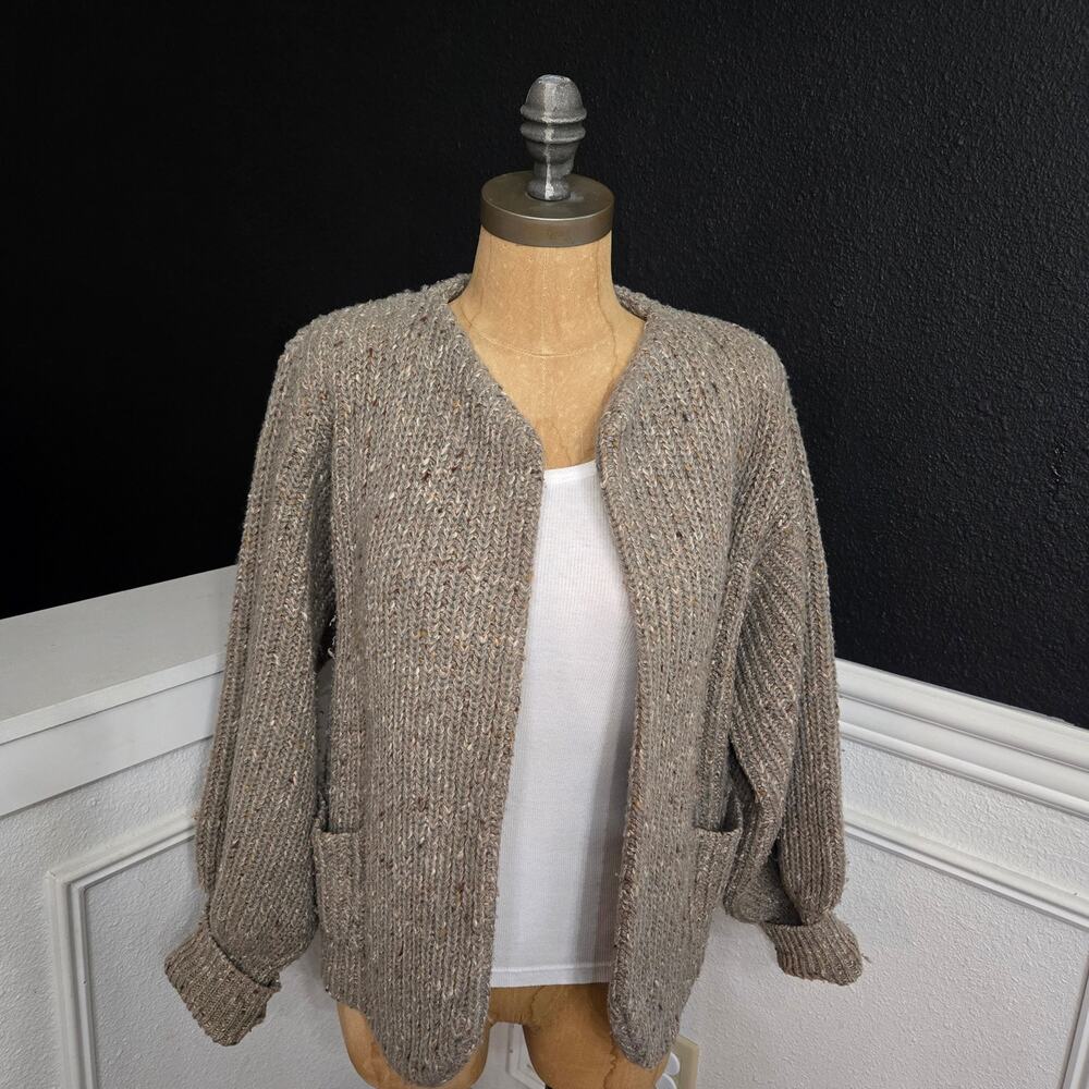 Vintage Nordstrom Town Squire Wool Blend Knit Sweater Small Grey/tan blend